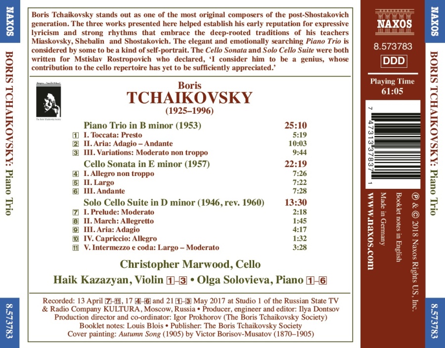 Tchaikovsky: Piano Trio; Cello Sonata; Solo Cello Suite - slide-1
