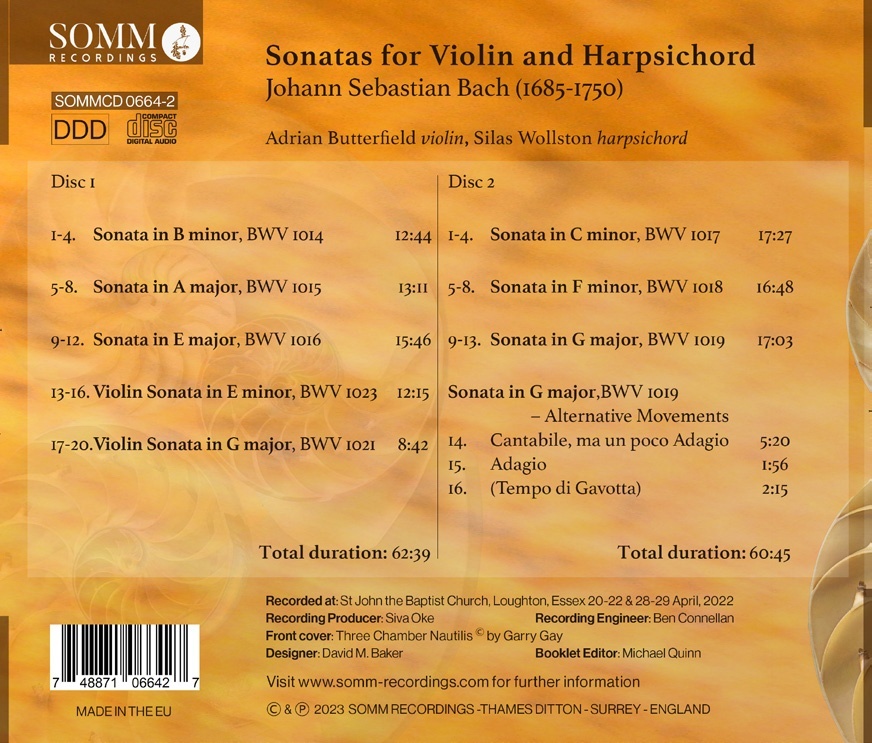 Bach: Sonatas for Violin and Harpsichord - slide-1