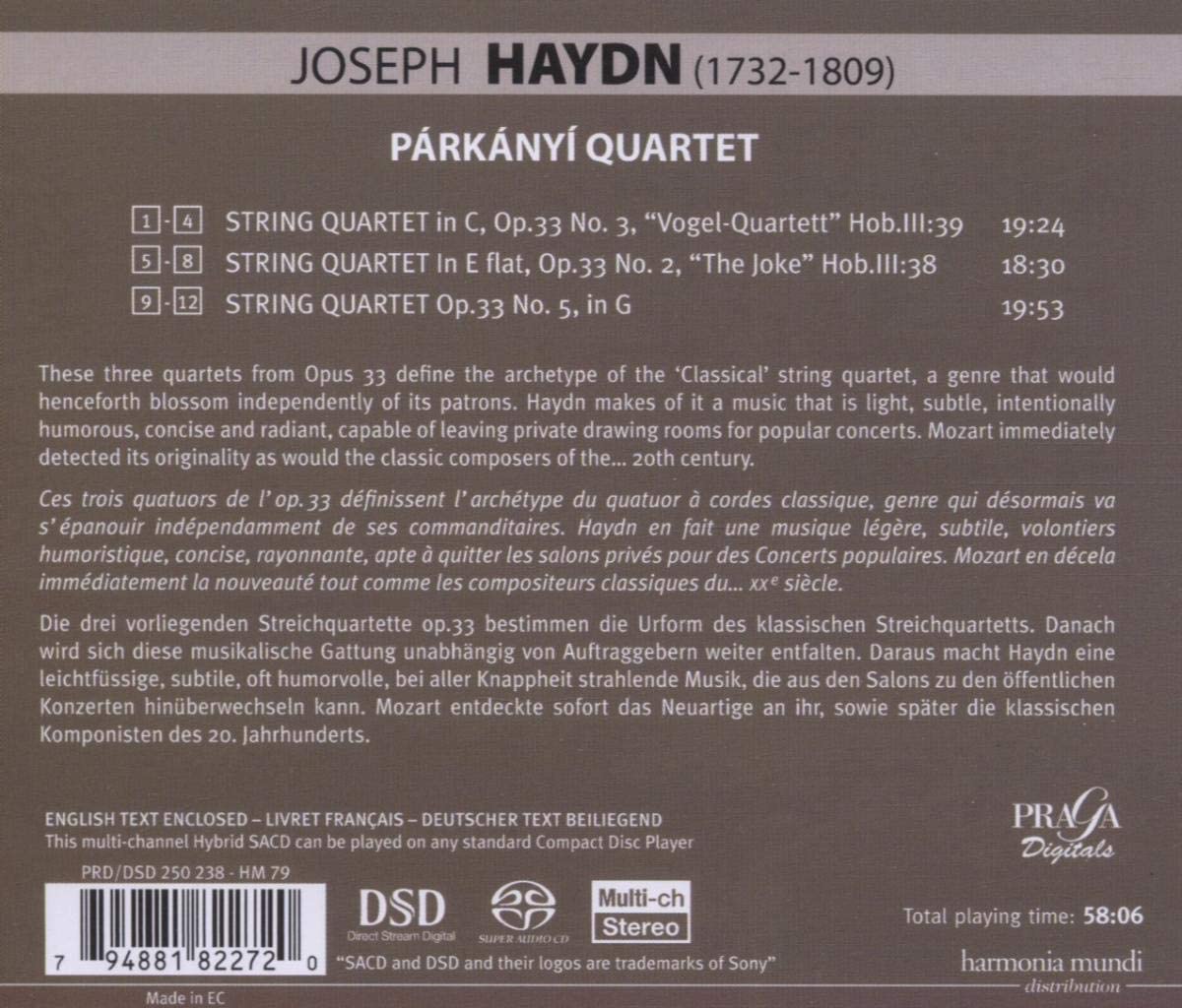 HAYDN Joseph - String Quartets Op. 33  Nos. 2, 3 & 5 - slide-1