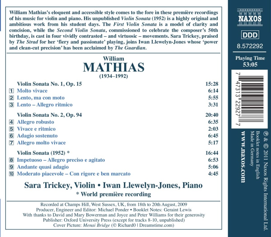 Mathias: Violin Sonatas - slide-1