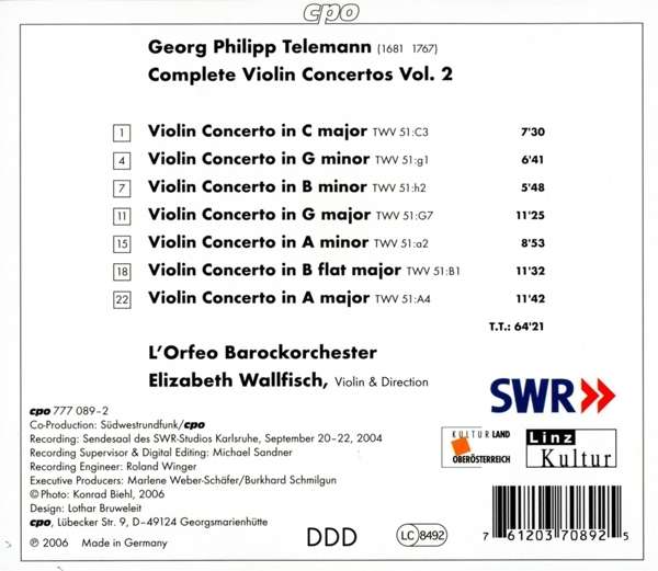 Telemann: Complete Violin Concertos Vol. 2 - slide-1