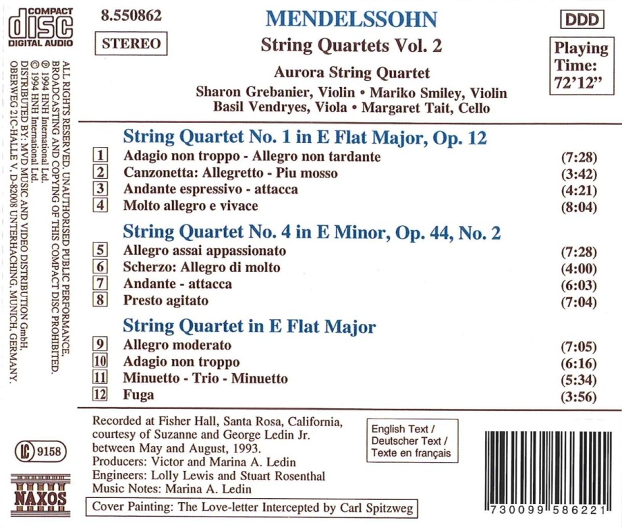 String Quartets Nos. 1 and 4 / Quartet in E-Flat Major - slide-1
