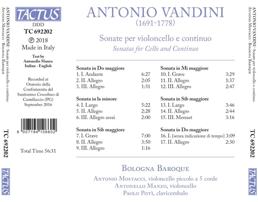 Vandini: Cello Sonatas - slide-1