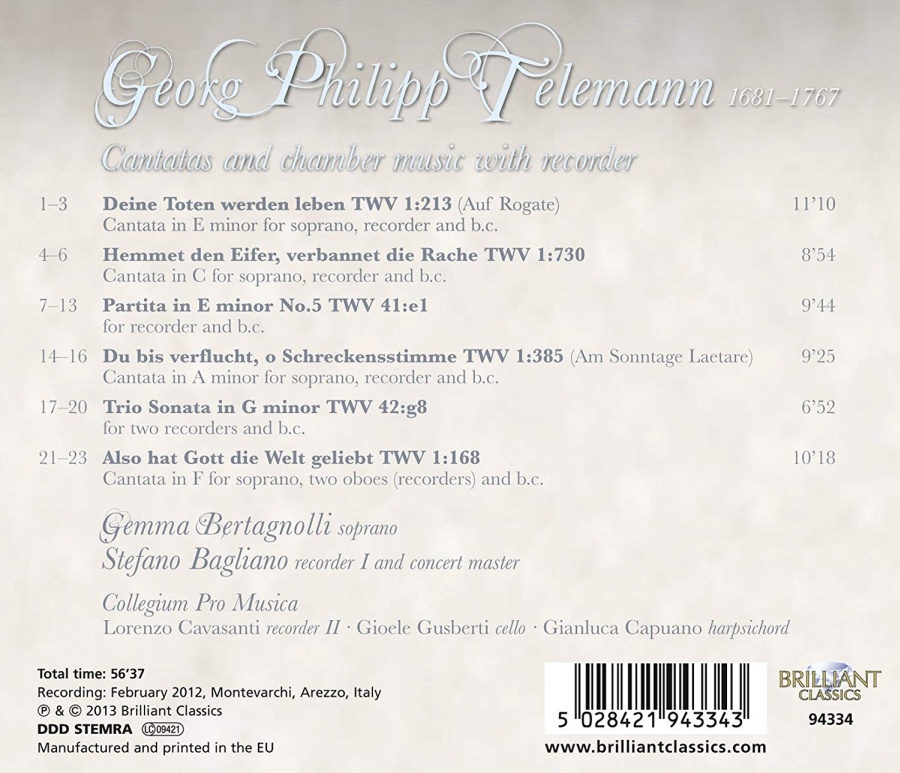 Telemann: Cantatas and Chamber Music with Recorder - slide-1