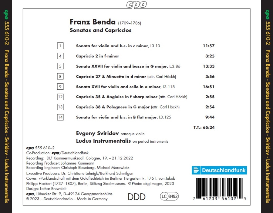 Benda: Sonatas & Capriccios - slide-1