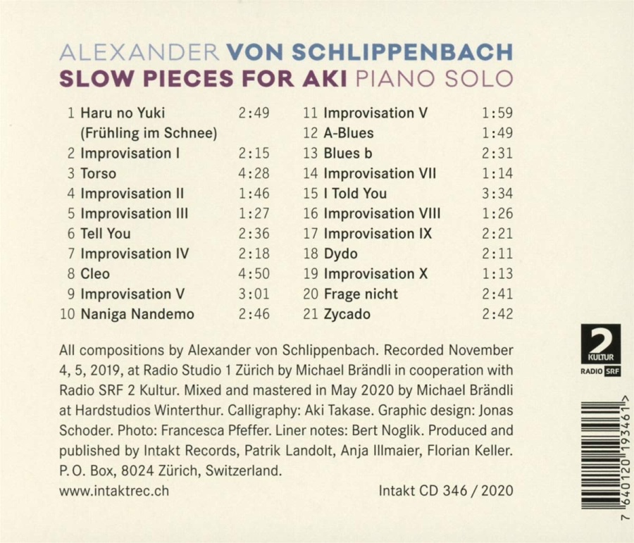 Alexander von Schlippenbach: Slow Pieces For Aki - slide-1