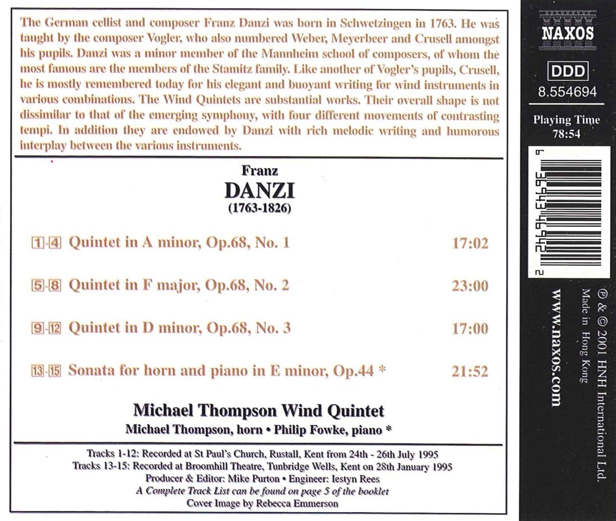 DANZI: Wind Quintets op.68 - slide-1