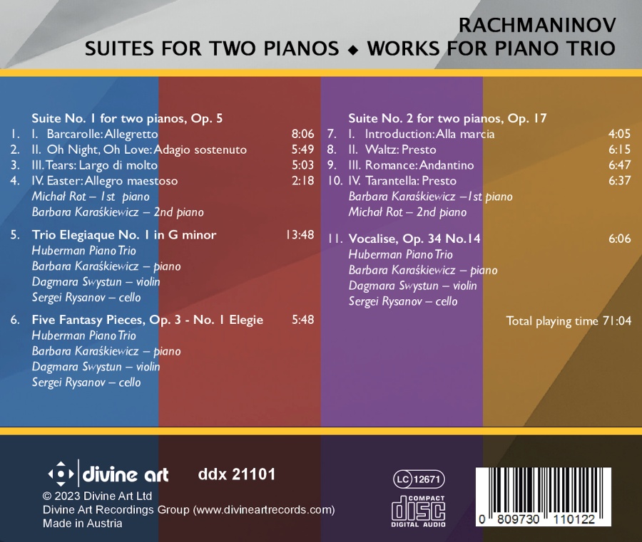 Rachmaninov: Suites for Two Pianos; Works for Piano Trio - slide-1