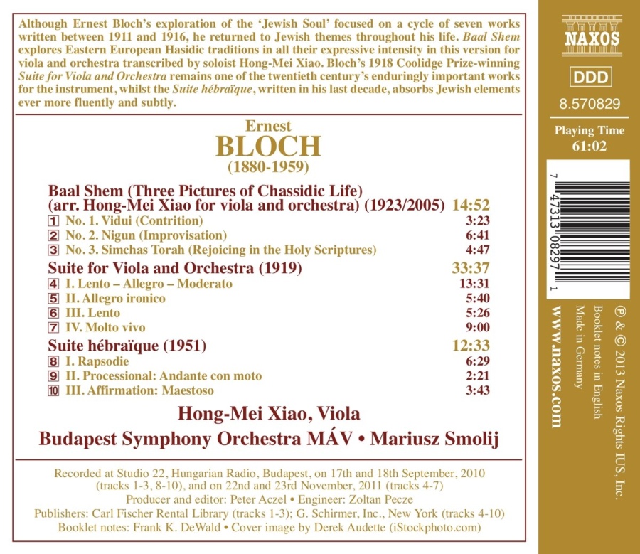 Bloch: Suite for Viola and Orchestra, Baal Shem, Suite hébraïque - slide-1