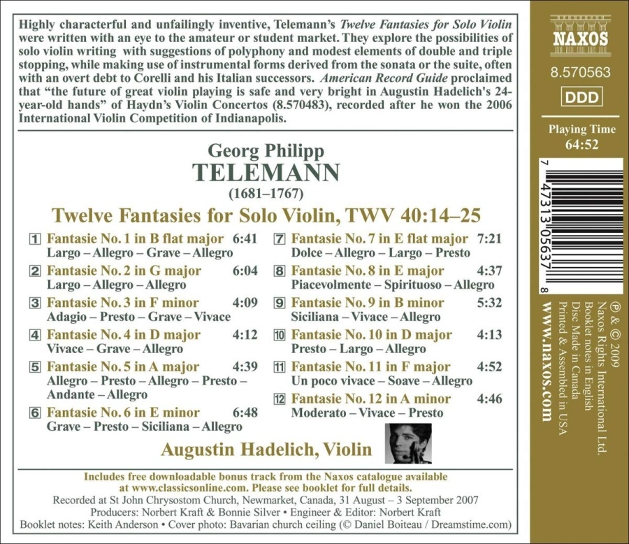 Telemann: Twelve Fantasies for Solo Violin - slide-1