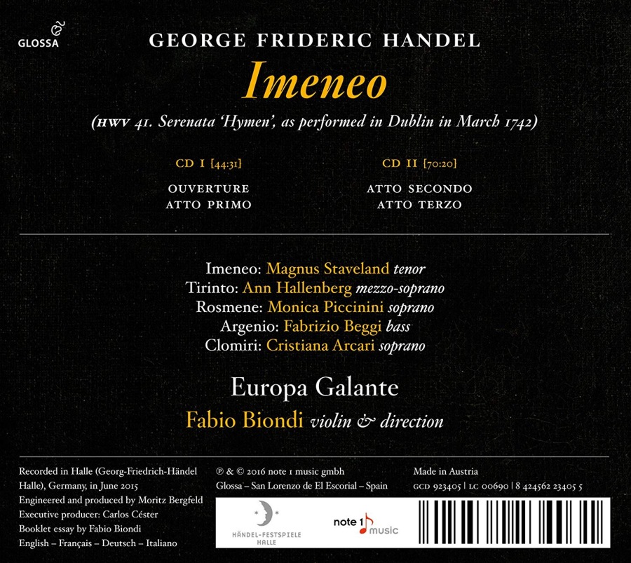 Handel: Imeneo (Serenata "Hymen" - Dublin 1742) - slide-1