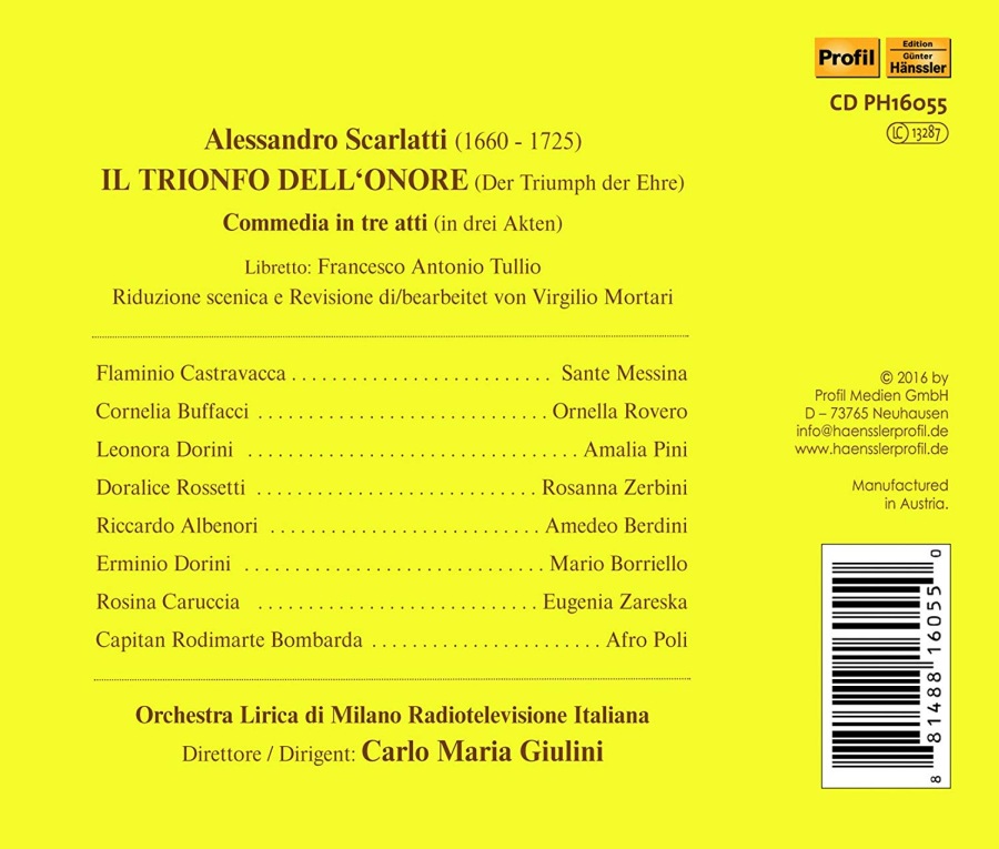 Scarlatti: Il Trionfo dell'Onore, Commedia in tre atti - slide-1