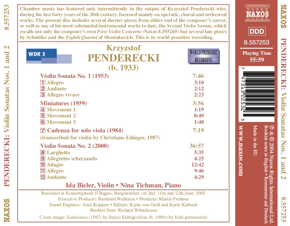 Penderecki: Violin Sonatas Nos. 1 & 2 - slide-1
