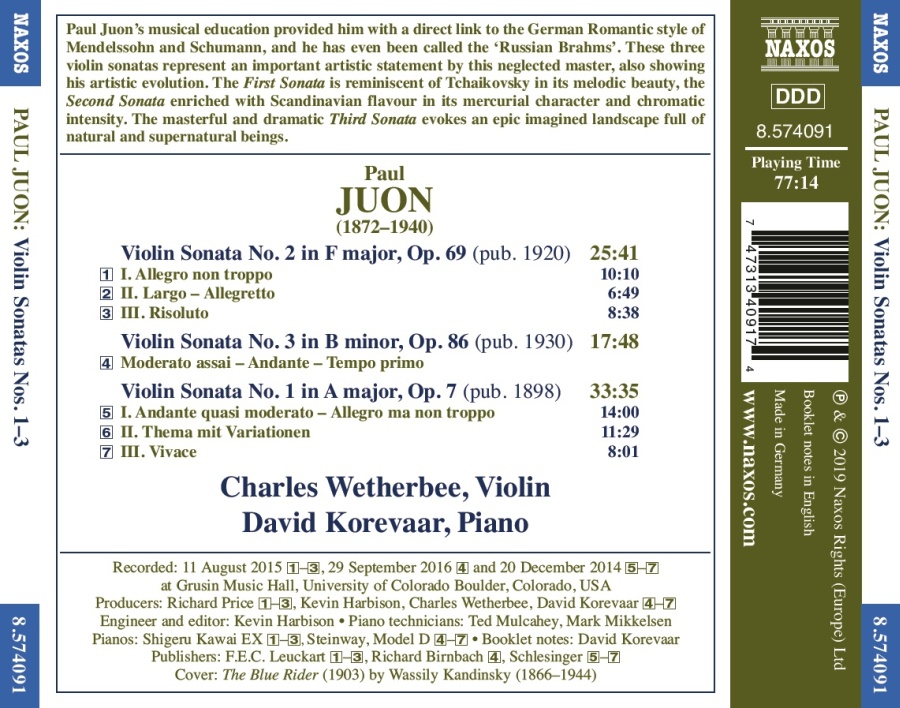 Juon: Violin Sonatas Nos. 1 - 3 - slide-1