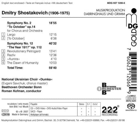 Shostakovich : Symphony no. 2 & 12 - slide-1