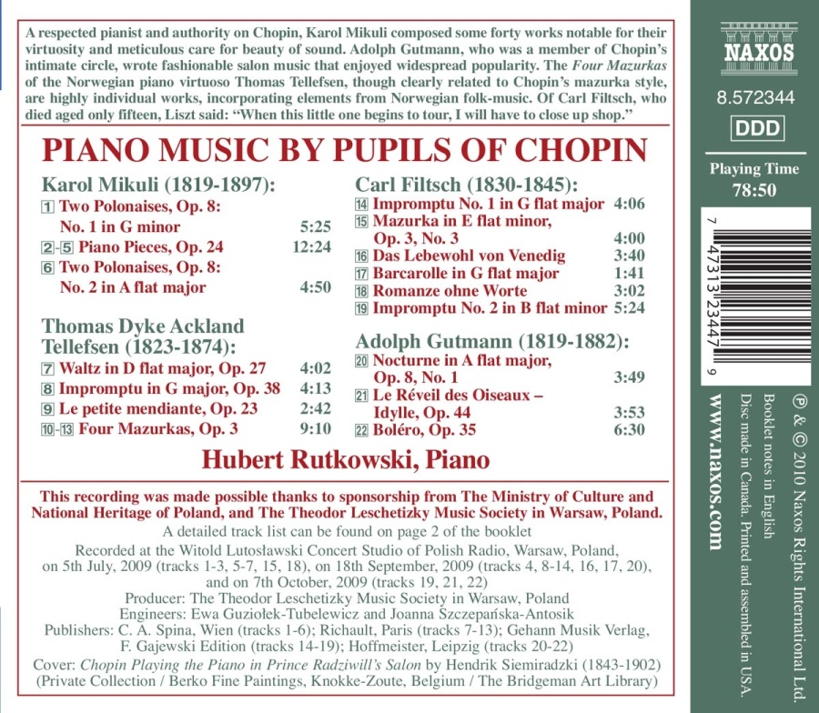 Pupils of Chopin - Karol Mikuli, Thomas Tellefsen, Carl Filtsch, Adolph Gutman - slide-1