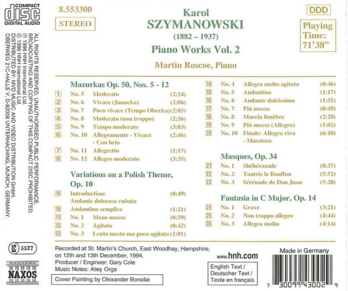 SZYMANOWSKI: Piano Works vol. 2 - slide-1