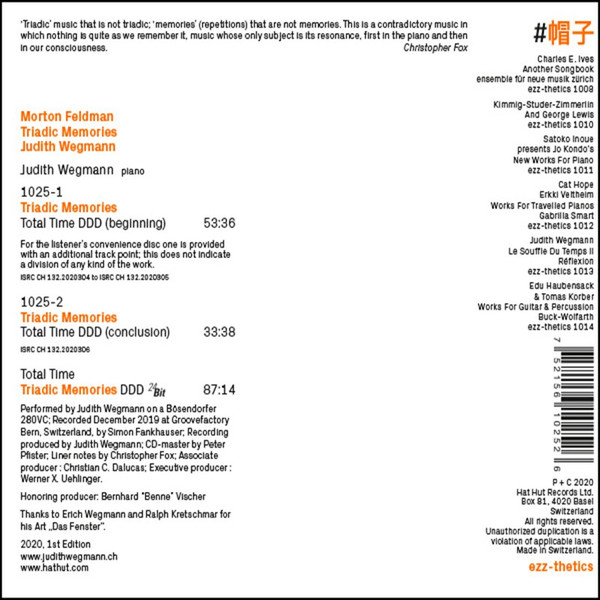 Morton Feldman:Triadic Memories - slide-1