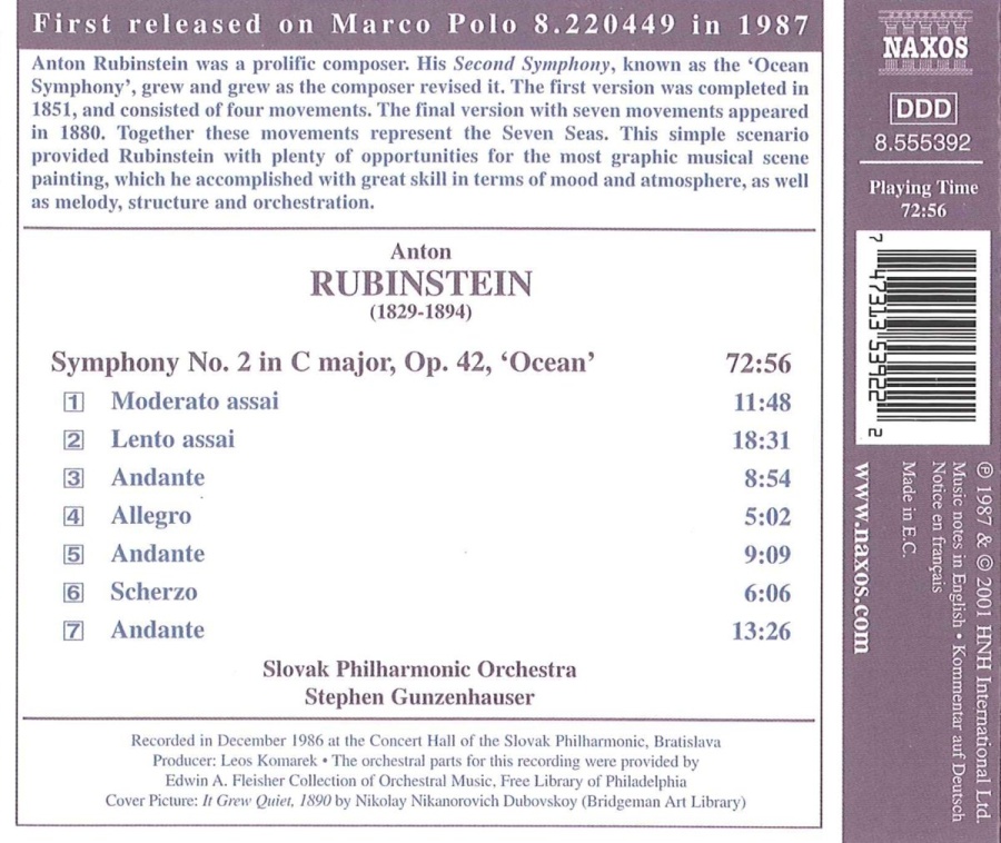 RUBINSTEIN: Symphony No. 2, "Ocean" - slide-1