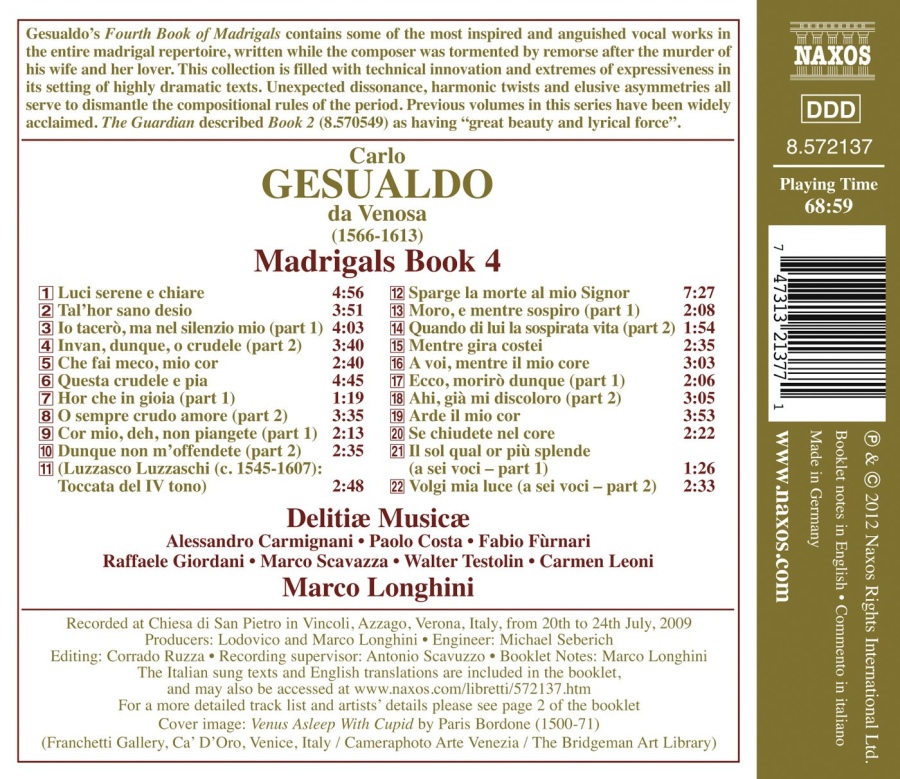 Gesualdo: Madrigals Book 4 - slide-1