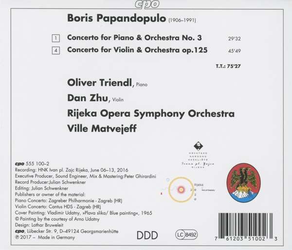 Papandopulo: Piano Concerto No. 3, Violin Concerto - slide-1