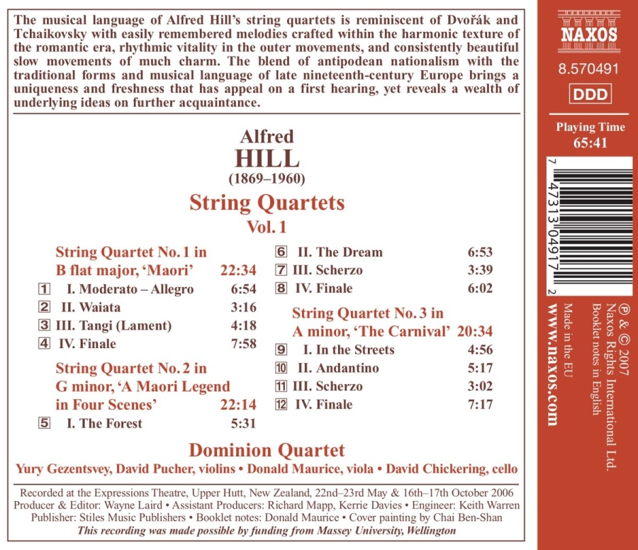 HILL Alfred - String Quartets Vol. 1 - slide-1