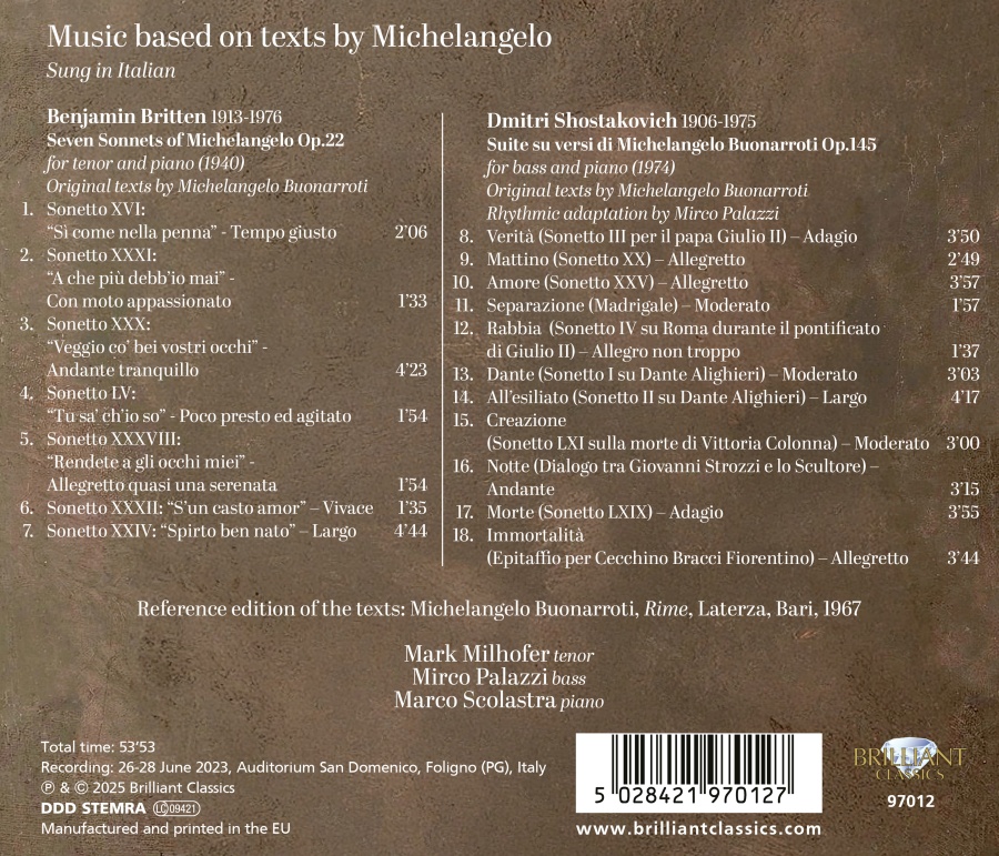 Britten & Shostakovich: Music based on texts by Michelangelo - slide-1