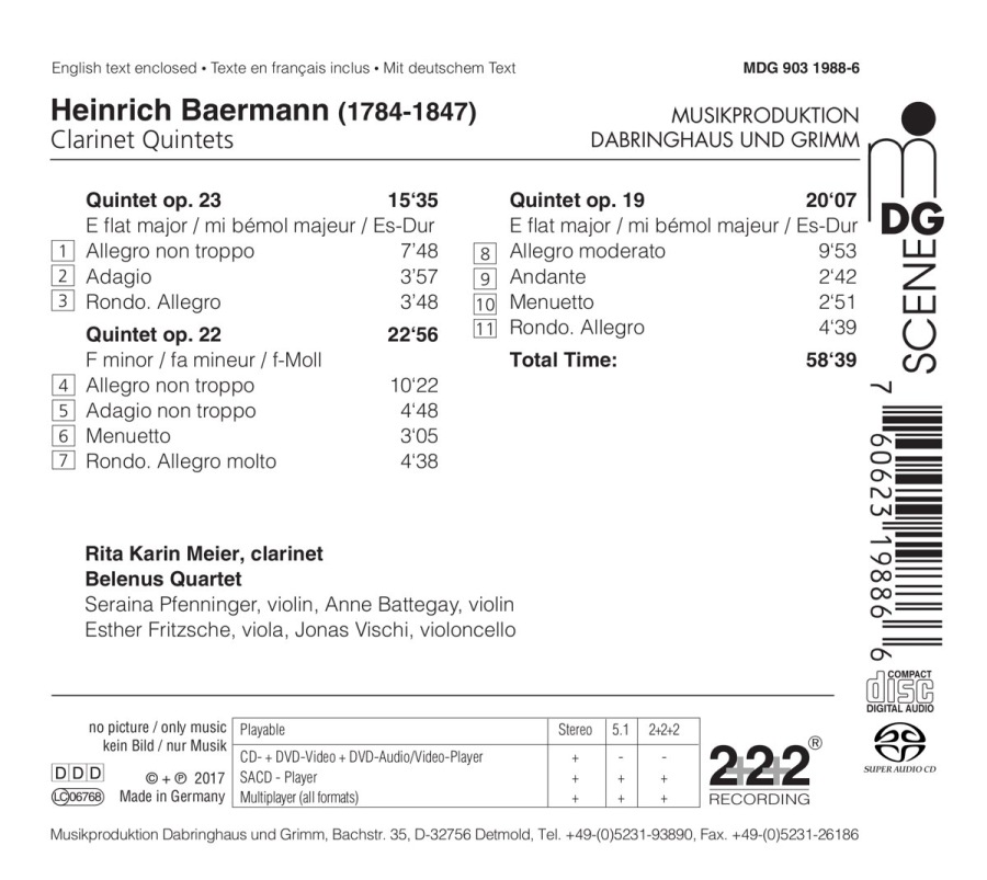 Baermann: Clarinet Quintets op. 19, 22 & 23 - slide-1