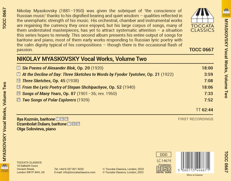 Myaskovsky: Vocal Works Vol. 2 - slide-1