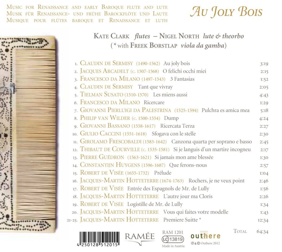 Au Joly Bois - Sermisy, Palestrina, van Wilder, Bassano, Caccini, Frescobaldi, de Courville, de Visée, Hotteterre, ... - slide-1