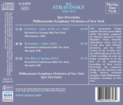 Stravinsky conducts Stravinsky: The Rite of Spring, Firebird Suite, Petrushka Suite, nagr. 1940 & 1946 - slide-1