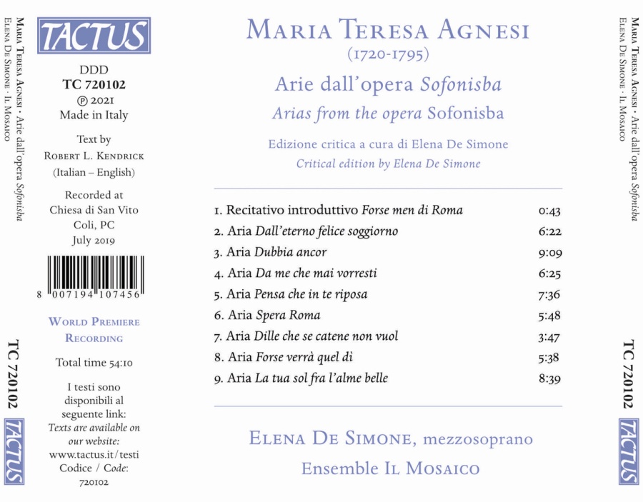 Agnesi: Arias from the opera Sofonisba - slide-1
