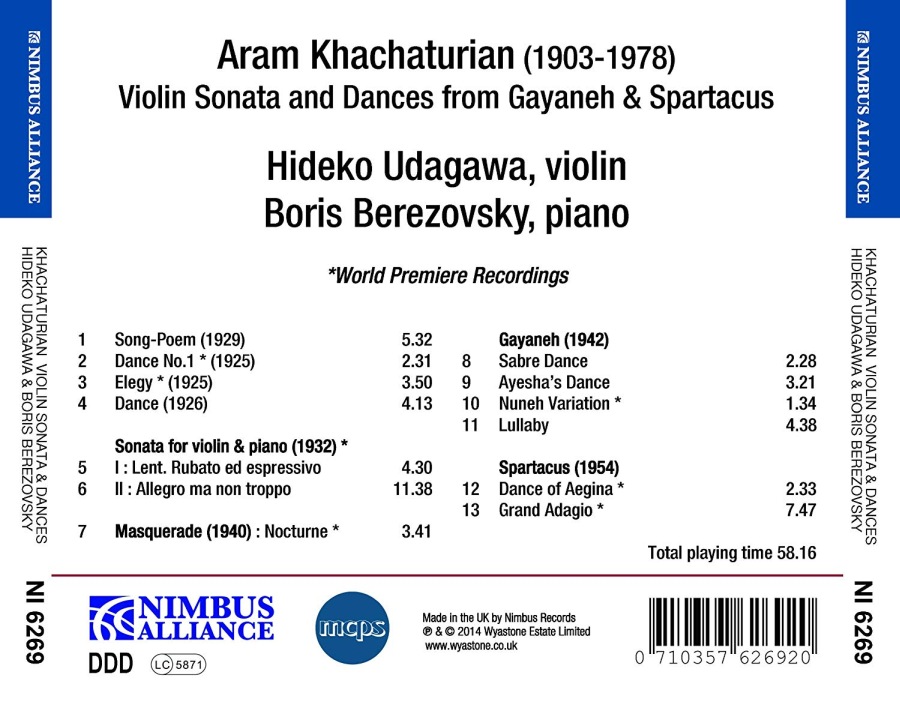 Khachaturian: Violin Sonatas & Dances from Gayaneh & Spartacus - slide-1