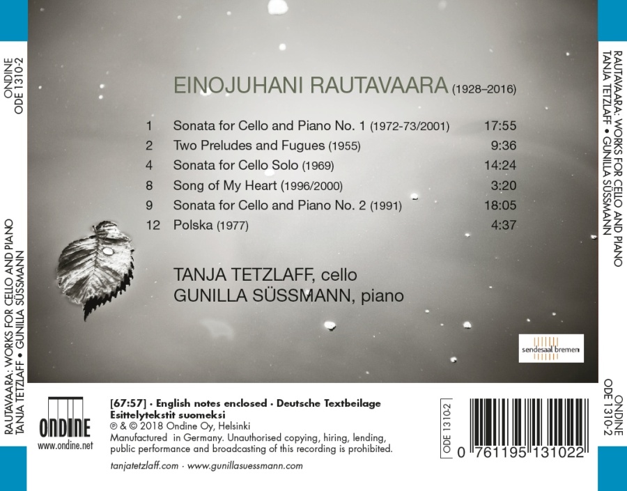 Rautavaara: Works for Cello and Piano - slide-1