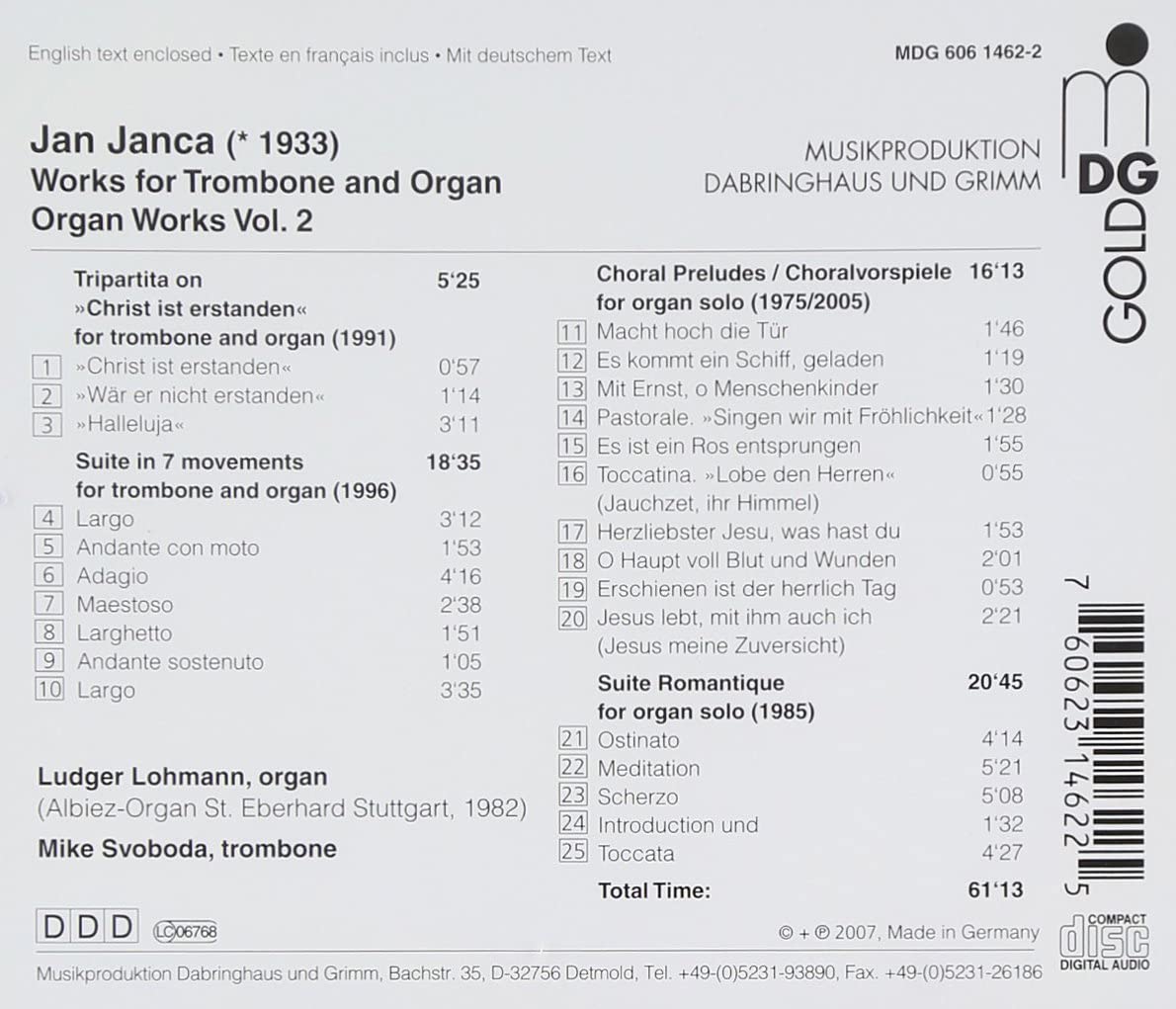 Janca: Works for trombone and organ - slide-1