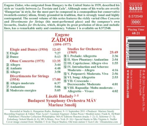 Zador: Divertimento, Elegie and Dance, Oboe Concerto, Studies for Orchestra - slide-1