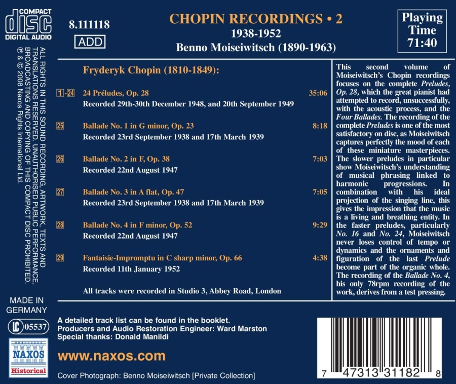 CHOPIN Recordings Vol. 2:  24 Preludes, Ballades - slide-1