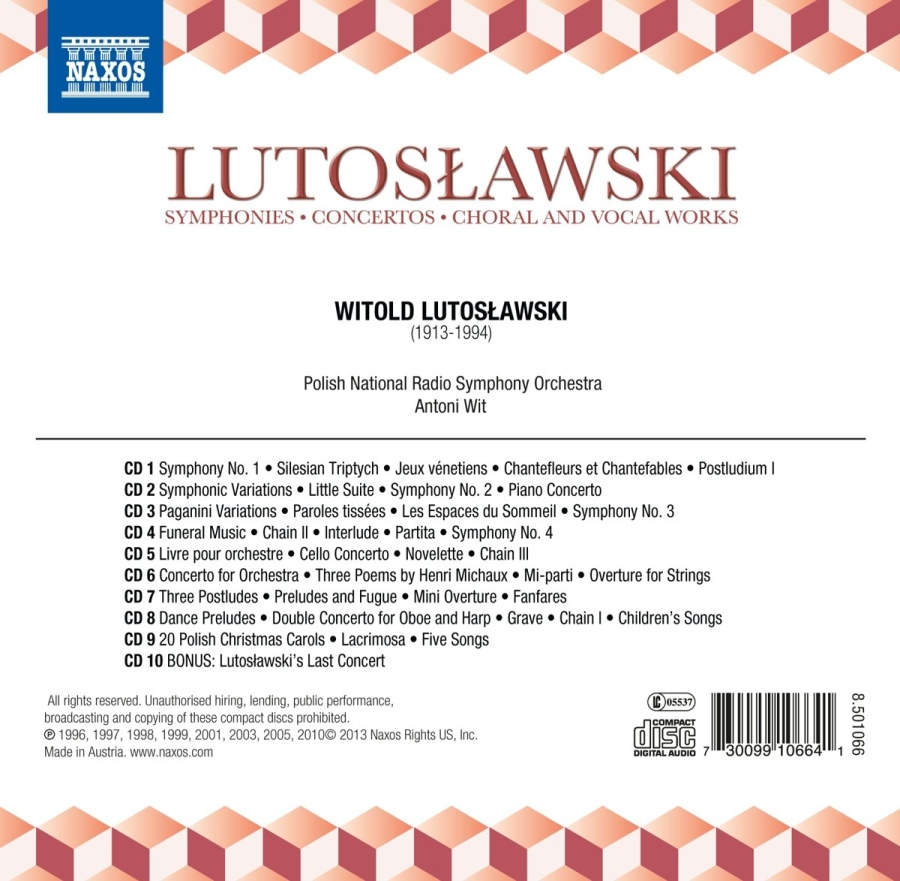 Lutosławski: Symphonies, Concertos, Choral & Vocal Works - slide-1