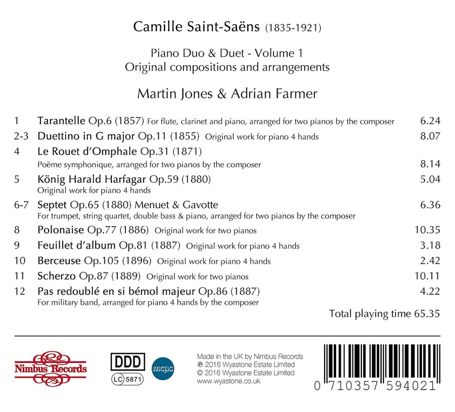 Saint-Saëns: Music for Piano Duo and Duet - slide-1