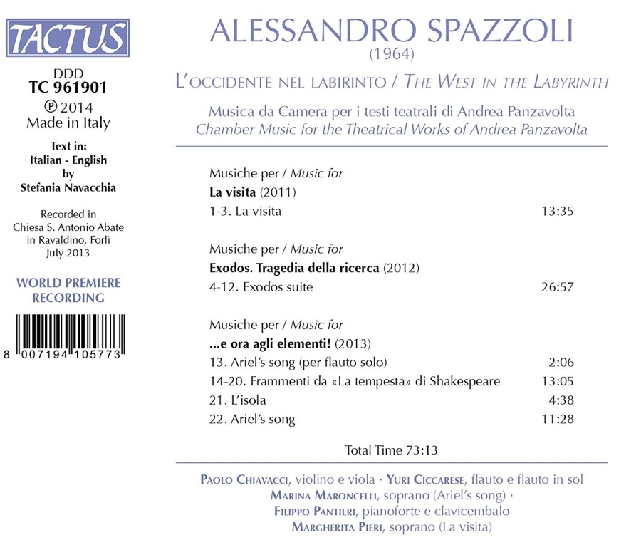 Spazzoli: L´Occidente nel labirinto - Chamber Music - slide-1