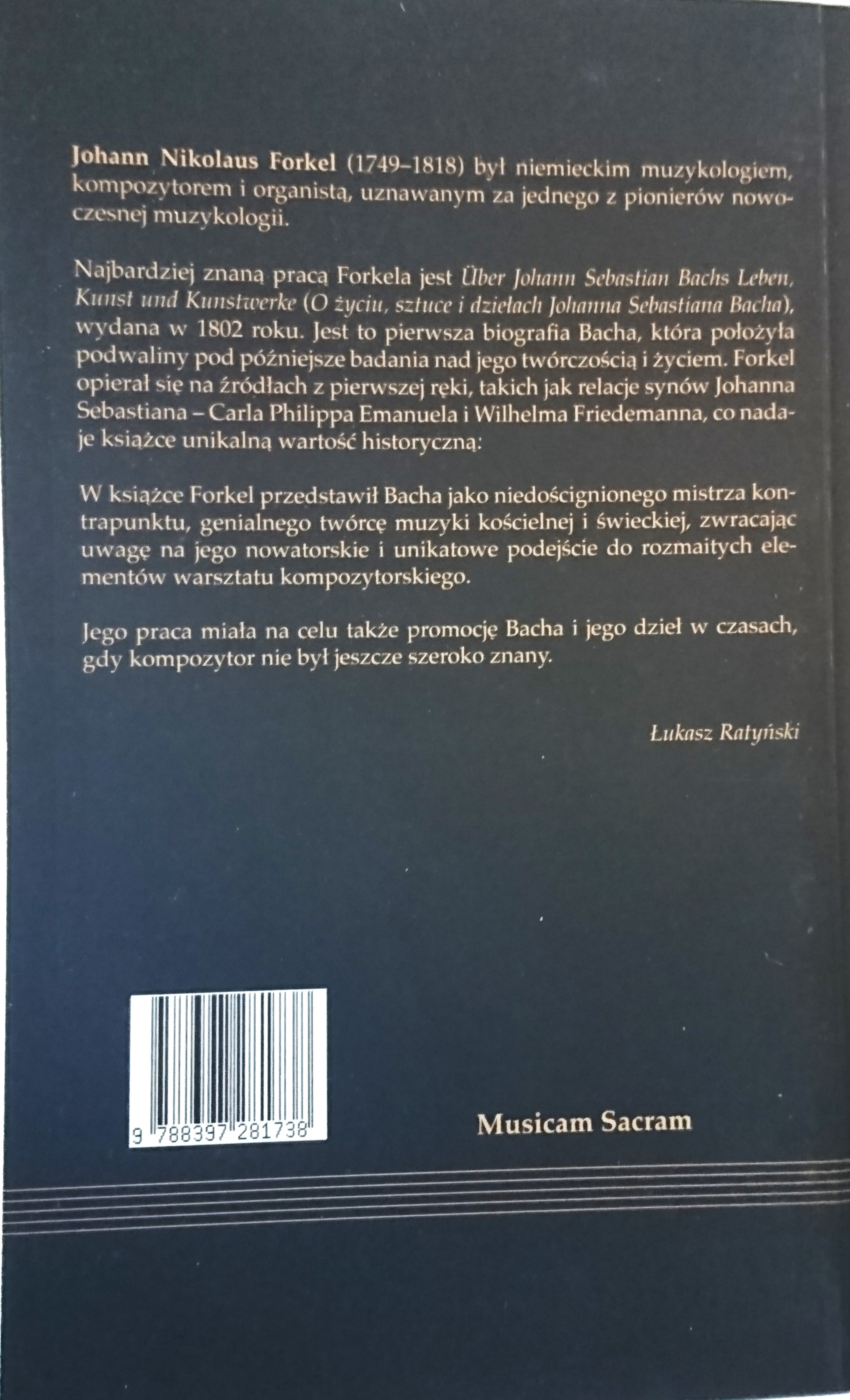 O życiu, sztuce i twórczości Johanna Sebastiana Bacha. Forkel - slide-1