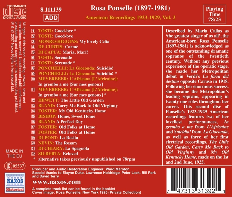 PONSELLE Rosa: American Recordings Vol. 2 - slide-1