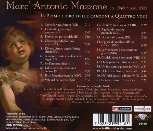 Mazzone: Il Primo libro delle canzoni a quattro voci - slide-1