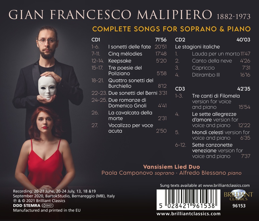 Malipiero: Complete Songs for Soprano & Piano - slide-1