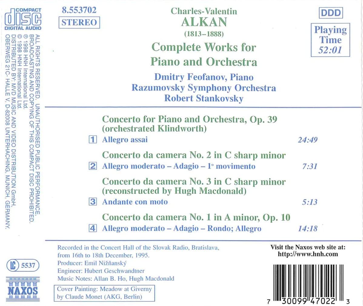ALKAN: Piano Concerto, Op. 39, Concerto da Camera, Nos. 1-3 - slide-1