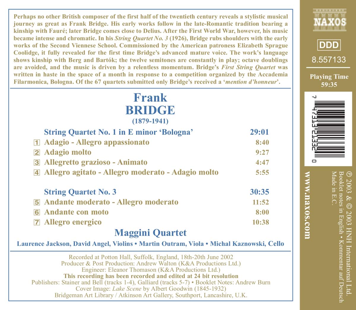 BRIDGE: String quartets nos. 1 & 3 - slide-1