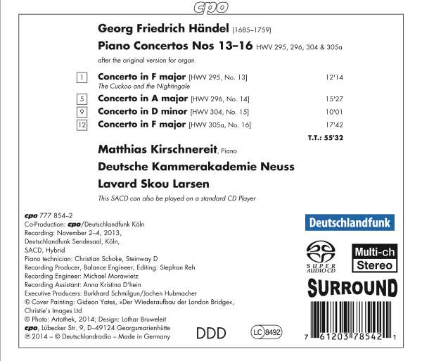 Handel: Piano Concertos Nos. 13 - 16, after the original for organ - slide-1