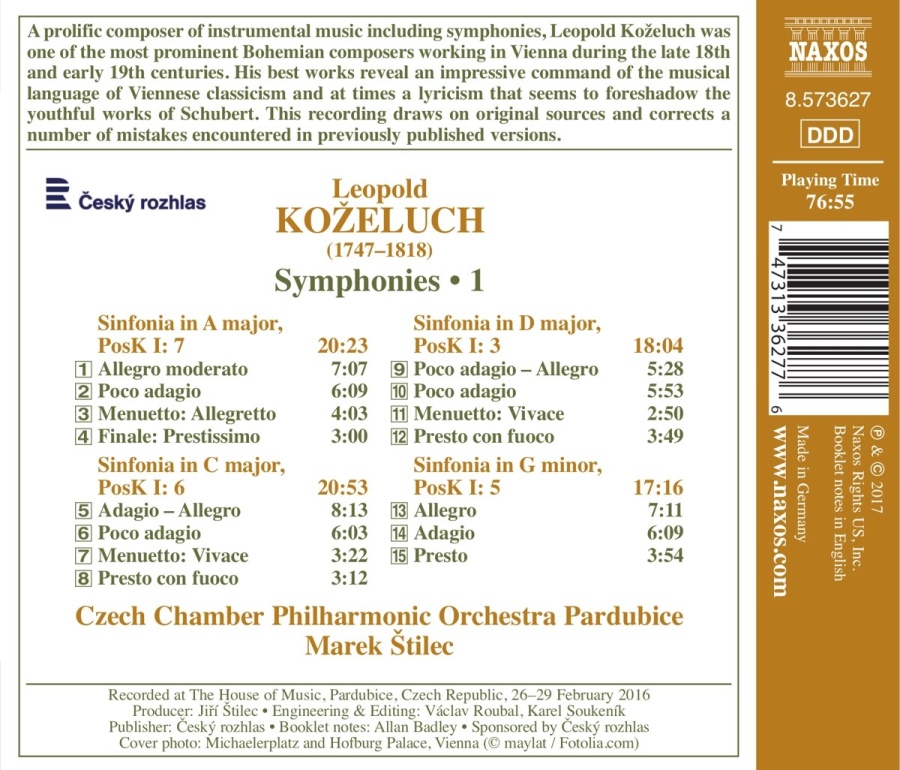 Koželuch: Symphonies Vol. 1 - slide-1