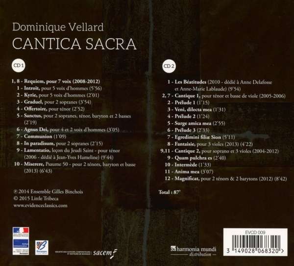 Cantica Sacra - Requiem, Lamentatio, Miserere, Béatitudes, Cantiques, Fantaisie, Magnificat - slide-1