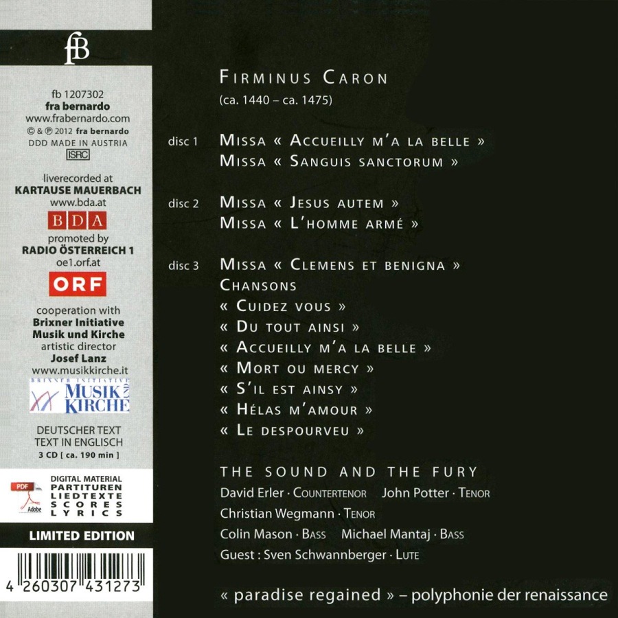 Firminus Caron (1440-1475): Masses & Chansons - slide-1